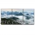 wall26 3 Panel Canvas Wall Art - Bird View Landscape of Mountains,Rivers and Village in the Evening - Giclee Print Gallery Wrap Modern Home Decor Ready to Hang - 16"x24" x 3 Panels   